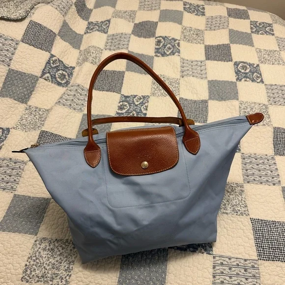Longchamp Baby Blue Le Pliage Original Large Nylon Shoulder Tote Bag